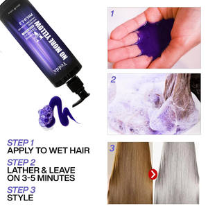 Shampoo violet anti-cuivre OEM/ODM pour salon, éliminant les tons jaunâtres, éliminant les pellicules et éclaircissant la couleur des <span class=keywords><strong>cheveux</strong></span> - Product Image 4