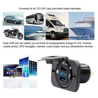 12V 24V 36W Carga rápida Toma de corriente USB dual Aluminio QC 3,0 Cargador de coche con voltímetro