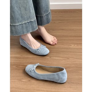 รองเท้าส้นเตารีดหนังแท้สไตล์บัลเล่ต์ลำลองสำหรับผู้หญิงประดับโบว์น่ารักแบบสวม รุ่นใหม่ประจำฤดูใบไม้ผลิปี 2026 - Product Image 4