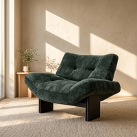 Fauteuil d'appoint moderne en tissu, confortable, avec structure en bois de frêne massif, idéal pour chambre et appartement – Vente directe usine, OEM/ODM