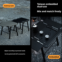 Nouvelle table pliante carrée légère en alliage d'aluminium, style moderne, pour l'extérieur, le camping et le barbecue, résistante à la rouille