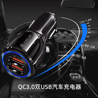 Adaptor daya mobil USB pengisian daya Cepat Port ganda Adaptor QC3.0 untuk ponsel Samsung fungsi PD untuk penggunaan Laptop