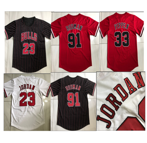 Maillots de basket-ball de l'équipe américaine rétro vente en gros pas cher haut cousu vieux maillot 33 <span class=keywords><strong>Pippen</strong></span> 91 tissu en maille romaine accepter personnalisé - Product Image 1