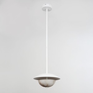 Suspension moderne en albâtre, abat-jour demi-dôme, luminaire en cuivre, design marbre de luxe pour salle à manger, salon, hôtel, villa - Product Image 5