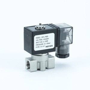 Válvula Solenoide Hoyan SPU-04 4Bar SUS304 1/8in 1/4in DC AC para Agua, Gas, Aire, Aceite y Combustible con Conector - Product Image 3