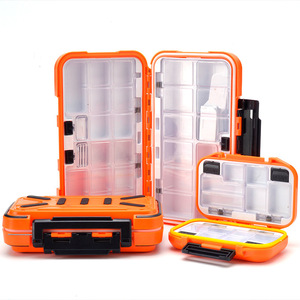 Boîte de rangement pour accessoires de pêche, avec compartiments pour jigs et hameçons, matériau ABS Orange, utilisation universelle - Product Image 1