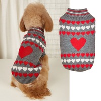 Vente en gros logo personnalisé pull pour chien de compagnie vêtements petit mariage saint valentin coeur luxe chaud hiver chat chien vêtements pull