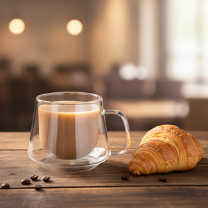 Taza de Café Reutilizable de Doble Pared de Vidrio Moderno, Apta para <span class=keywords><strong>Microondas</strong></span> y Lavavajillas, para Uso en Campamentos y Regreso a Clases - Product Image 3