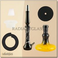 Ensemble chicha jaune à base unique, cachimbas à tube unique, 55 cm, grand fumée, sheesha hukkah pour bar KTV