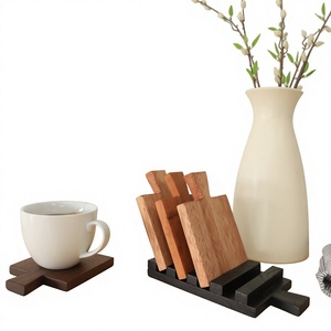 Natural Wood <b>Drink</b> Coasters, Rustic Handmade Wooden Coaster Set for Coffee Cups, Tea Mugs, Wine Glasses, Tumblers and Restaurant - Product Image 6
