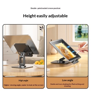 Support de tablette pivotant à trois axes en plastique, support de téléphone multifonctionnel, support de bureau portable, pliable et réglable - Product Image 4