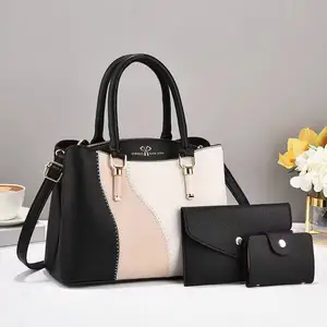 Women's 3 pieces set top handle tote bag ladies purses fashion trendy latest designer purse