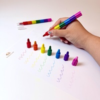 Crayons de cire à huile empilables 7 couleurs, 7 sections, 15 cm, non toxiques, pour art créatif et graffiti, ensemble carré