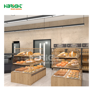 Étagères d'épicerie professionnelles présentoir en bois robuste pour la conception de l'aménagement intérieur du magasin de boulangerie - Product Image 5