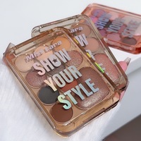 Palette de fards à paupières Miss Lara Show Your Style 10 couleurs, fini mat, scintillant, pailleté, effet cœur, portable, pour un maquillage des yeux sublimé.