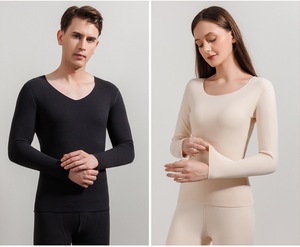 <strong>Men</strong> Women's Double-Sided Matte Seamless <strong>Thermal</strong> Knitted Underwear Autumn Winter Proof Pants Set Comfortable <strong>Thermal</strong> Clothes - Product Image 3