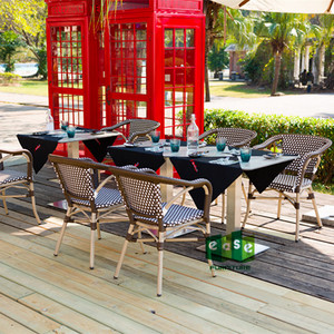 (E1040) Italiano francés restaurante al aire libre ratán <span class=keywords><strong>Bistro</strong></span> sillas de comedor con brazos - Product Image 6