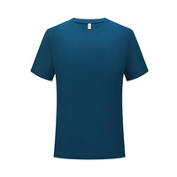 T-shirt décontracté d'été 190g en nylon-spandex tricoté extensible à col rond, séchage rapide, sensation fraîche, manches courtes, personnalisé