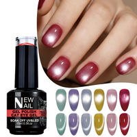 Vernis à ongles magnétique en gel cristal de haute qualité 15 ml pour nail art, effet œil de chat, multi-couleurs, à retirer par trempage
