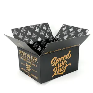 Umwelt freundliche schwarze Versand kartons benutzer definierte Druck Wellpappe Karton Verpackung Baseball Hut Stoff Schuhe Box