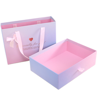 Tiroir d'emballage cadeau en papier rose mignon personnalisé pour mariage boîte en carton pour faveurs de mariage bonbons d'anniversaire doux