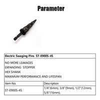 Pins de sertissage électriques ST-E900S-4S, outils d'expansion de tubes en cuivre pour le sertissage et l'élargissement des tuyaux de cuivre de la climatisation et de la réfrigération