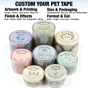 เทปใส PET สำหรับตกแต่งสวน แบบม้วน มีแผ่นรองหลังสำหรับงานจดบันทึก สมุดภาพ สมุดจดบันทึกแบบ Junk Journal สมุดวางแผน และงานคอลลาจ - Product Image 2