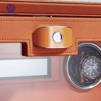 Design moderne rotation silencieuse fenêtre ronde panneau de verre déverrouillage intelligent 6 fentes remontoir de montre d'empreintes digitales