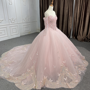 Robes de soirée élégantes à épaules dénudées, robe de bal rose, Jancember 6525 - Product Image 3