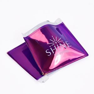 Sac à fermeture éclair en PVC transparent personnalisé, petit, coloré, pour emballage de bijoux, cosmétiques, bagues, pochette à fermeture éclair transparente violette - Product Image 1