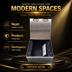 Fonte di fabbrica in acciaio inox HGD-180K presa per pavimento presa industriale 4-Ac apertura piano scatola Multisocket - Product Image 1