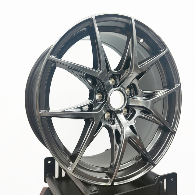 Factory Popular Design Car Parts 18 Inch 8j Aluminum Alloy Super Glossy Black Full Coat 5x114.3 Wheels