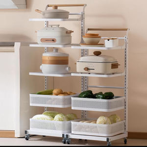 פלדה מתכווננת מדפים אחסון מטבח מדפי אחסון מטבח מדפי אחסון - Product Image 3