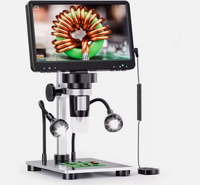 Mikroskop 1200x dengan Layar LCD HD 7 Inci, Mikroskop Elektron Monokuler Digital untuk Perbaikan Ponsel