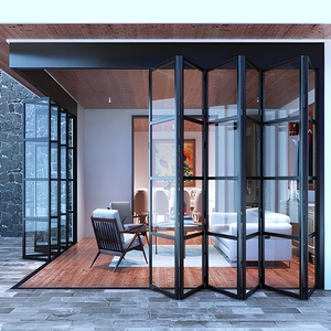 Portes de patio pliantes en aluminium robustes NFRC AS2047 pour villa, <span class=keywords><strong>porte</strong></span> de patio en verre <span class=keywords><strong>accordéon</strong></span> imperméable, portes pliantes extérieures - Product Image 1