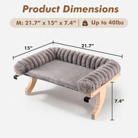 Perchoir de seuil de fenêtre pour chat Cloud-Soft avec lit rembourré conçu pour fermeture à glissière, siège de fenêtre pour chat de soutien en bois massif de qualité supérieure