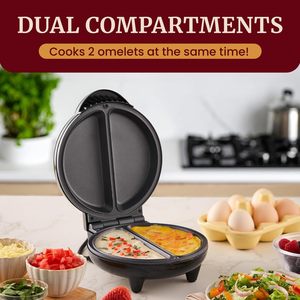 Machine à Omelettes et Frittatas Électrique Premium, Antiadhésive en Acier Inoxydable, pour Snacks, Plats Profonds, Petit-Déjeuner et Desserts, Automatique, Usage Domestique - Product Image 2