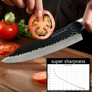 KITCHENCARE paslanmaz çelik mutfak bıçakları seti profesyonel siyah 6 adet bıçak blok seti