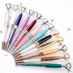 Cadeau d'entreprise promotionnel original, stylo à bille en métal avec logo en cristal multicolore et gravure au laser - Product Image 1
