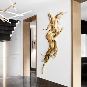 Arte Murale Moderna <span class=keywords><strong>in</strong></span> <span class=keywords><strong>Metallo</strong></span> Astratto, Decorazione per la Casa, Ornamento per Hotel, Esposizione per Vetrine, <span class=keywords><strong>Scultura</strong></span> <span class=keywords><strong>in</strong></span> Acciaio Inossidabile per Interni - Product Image 1