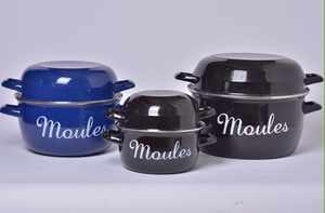 Enamel Eco-Friendly European Design <strong>Mussel</strong> <strong>Pot</strong> 24cm 5L Gas &amp; Induction Ready Includes Cast Iron Lid - Product Image 6