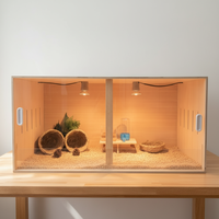 Grande cage en bois pour animaux de compagnie - Hamsters, poulets, lapins et cochons d'Inde - Écologique, durable, deux portes, utilisation intérieure/extérieure