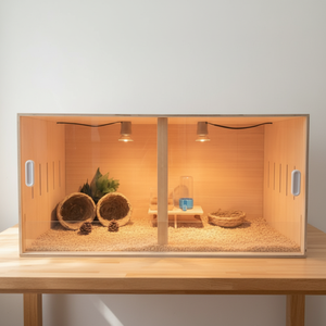 Grande <span class=keywords><strong>cage</strong></span> pour animaux de compagnie, <span class=keywords><strong>cage</strong></span> pour hamster et habitat, aire de jeux, boîte d'alimentation pour poulets avec deux portes pour lapins, cochons d'Inde - Product Image 1