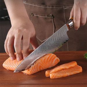 Couteau de chef professionnel de 8 pouces, logo personnalisé, couteau Damast, couteau de cuisine japonais, VG10, couteau de chef Damas tranchant - Product Image 2