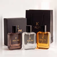 Flacon de parfum vide en verre carré de luxe de 50 ml, personnalisable en gros, rechargeable, avec boîte, pour cadeaux de mariage