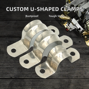 Custom-made <b>U</b>-Shaped 304 Stainless Steel Saddle Hose <b>Clamps</b> Zinc Finish Metric Food & Beverage OEM Support - Product Image 2