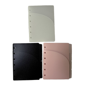 A7ワイドピンクフロストPP現金封筒4タブ2ポケットジップレスマネー封筒ルーズリーフ6穴現金予算封筒仕切り - Product Image 1