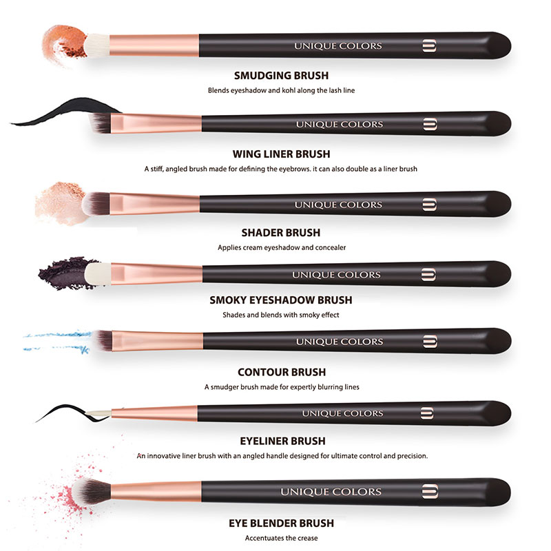 ชุดแปรงแต่งตา 3 หัว สีดำ