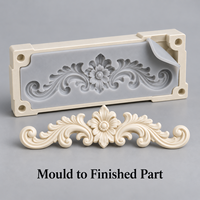 Moule d'ornement de meuble en résine Tietuo + noyau en élastomère PU C259-G1, longue durée de vie, fabricant sur mesure, MOQ 1 ensemble
