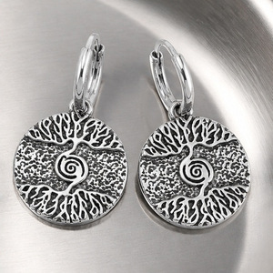 yunnique Stainless Steel <b>Tree</b> Of Life Earrings Geometric Design For Women Gift Jewelry - Product Image 3